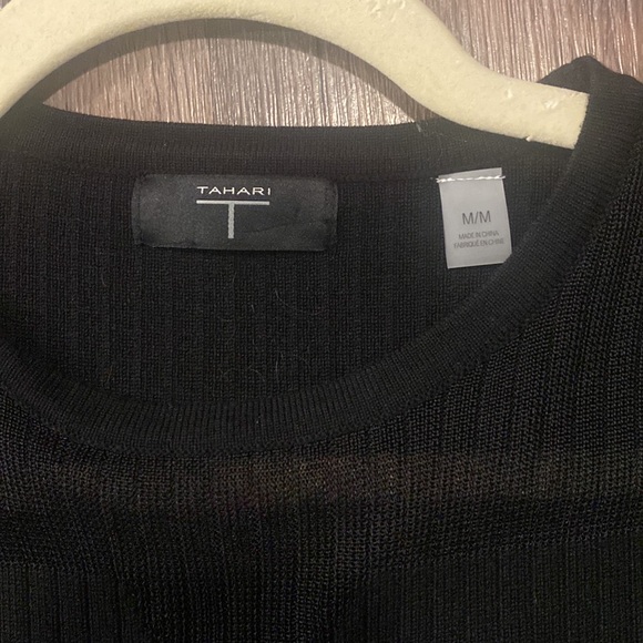 Tahari Black Ribbed Tank - Picture 3 of 4